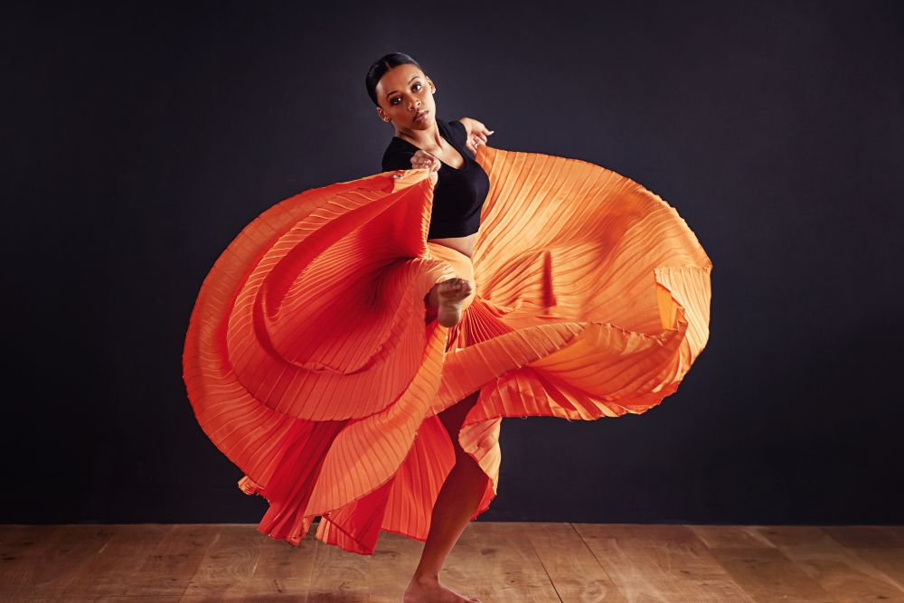 Dance studio with dancers